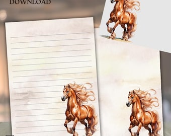 Fiery Horse Stationery: carta da lettere equestre stampabile (download digitale)