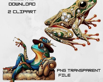 Frog Clipart Set: Unique PNG & JPG Digital Downloads
