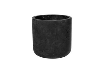 Round Rough Black Washed Planter Pot for Plants and Home Decor | Style 104