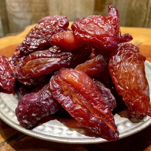 Organic Dried Red Plums, Sun-Dried Dried Plums, No Added Sugar or Preservatives, Dried Plums from Our Own Garden, New Harvest