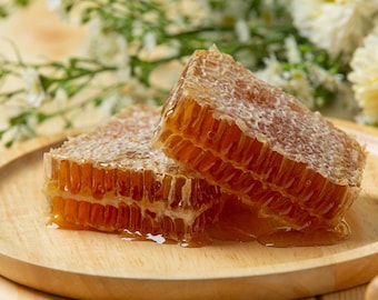 Organic Honeycomb Honey, Pure Comb Honey, Village Product Authentic Foods, Traditional and Gourmet Flavor, Real Hive Honeycomb Honey