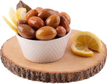 Organic Green Olives, Jumbo Size Scratched Green Olives, Ready to Eat, Natural and Fresh from Our Own Garden, (101-120 Caliber)