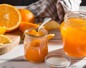 Bio-Chia-Orangenmarmelade, hausgemachte reine Orangenmarmelade, Dorfprodukt authentische Lebensmittel, traditionelle und Gourmet-Orangenmarmelade 13,4 oz (380 Gramm)