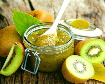 Biologische Kiwi Jam, Zelfgemaakte Pure Kiwi Jam, Authentiek Voedsel uit het Dorp, Traditionele en Gourmet Smaak Kiwi Jam