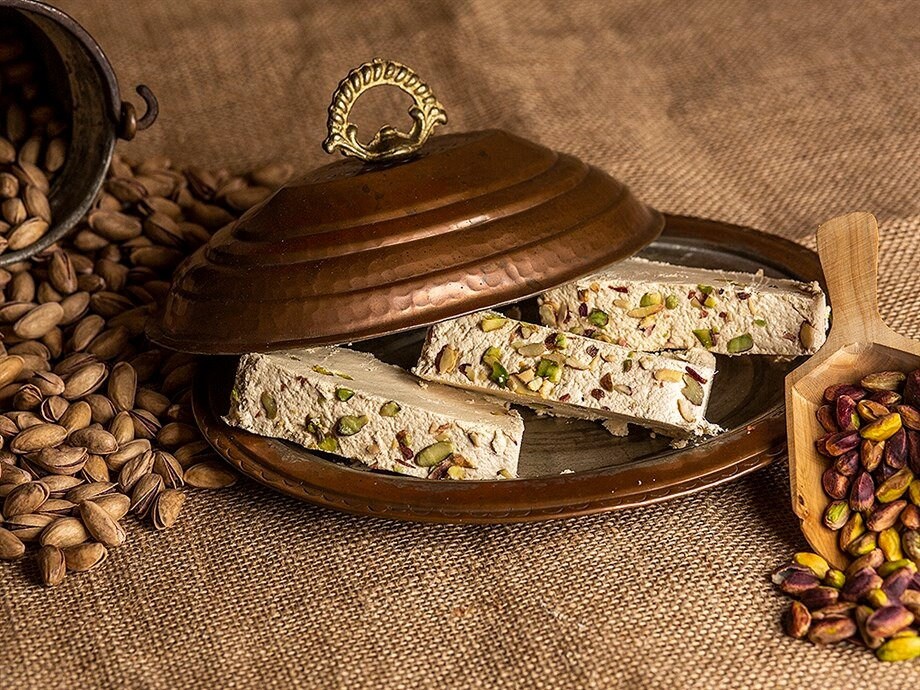 Pistachio Halva, Pistachio Tahini Halva, Traditional Desserts, Natural ...