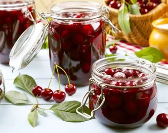 Organic Cherry Jam, Homemade Pure Cherry Jam, Village Product Authentic Foods, Traditional and Gourmet Flavor Cherry Jam