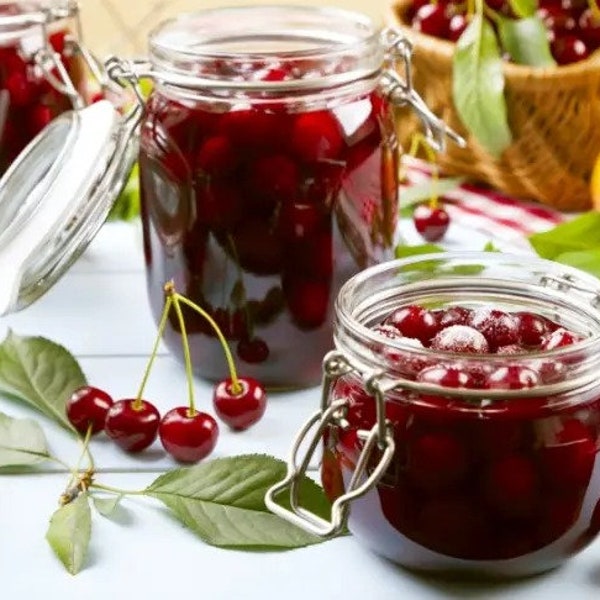 Organic Cherry Jam, Homemade Pure Cherry Jam, Village Product Authentic Foods, Traditional and Gourmet Flavor Cherry Jam