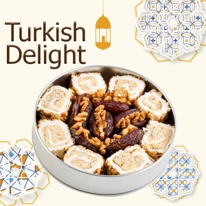 Date and Stuffed Turkish Delight, Homemade Turkish Delight without additives, Authentic Village Products, Gift Mixed Turkish Delight