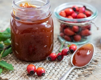 Mermelada De Rosa Mosqueta Orgánica, Mermelada De Rosa Mosqueta Pura Casera, Producto De Pueblo Alimentos Auténticos, Sabor Tradicional Y Gourmet Rosa Mosqueta 16oz