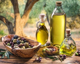Aceite de oliva orgánico genuino, aceite de oliva puro, productos de aldea, alimentos auténticos, sabor tradicional y gourmet, aceite de oliva puro