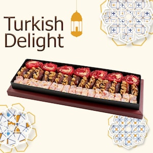 Date and Stuffed Turkish Delight, Homemade Turkish Delight without additives, Authentic Village Products, Gift Mixed Turkish Delight 31.7oz