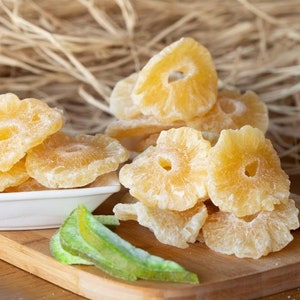 Organic Dried Pineapple, Homemade Dried Pineapple Without Additives, Village Product Authentic Food, Sun Dried New Harvest Pineapple Fruit