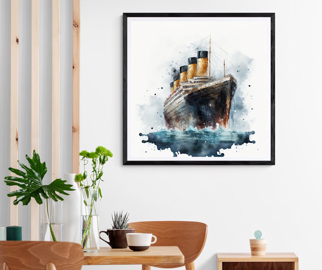 Titanic Watercolor Art Print Wall Decoration Living Room Etsy