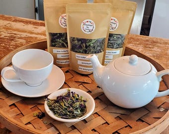 Blue butterfly pea flower lemongrass and lemonbalm