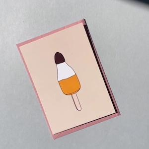Cartão postal Verão Suíça – ilustração minimalista de sorvete de foguete | Aquecimento, refrigeração, artigos de papelaria, férias e lembranças