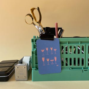 Mini-Karte mit Gläsern – Elegante Getränkekarte für Wein- & Cocktail-Liebhaberinnen | Party Geschenkbeilage