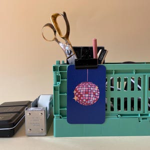 Mini Card Disco Ball – Carta per feste scintillante | Illustrazione disco retrò per compleanni, capodanno e inserto regalo
