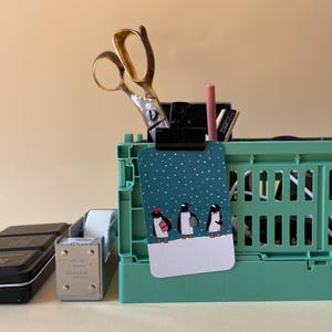 Pinguine Mini-Karte – Winterliche Grusskarte für Weihnachten, Geschenkbeilage & besondere Momente