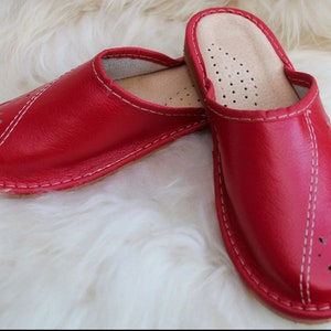 WOMEN ladies eco LEATHER handmade SLIPPERS very comfortable high quality