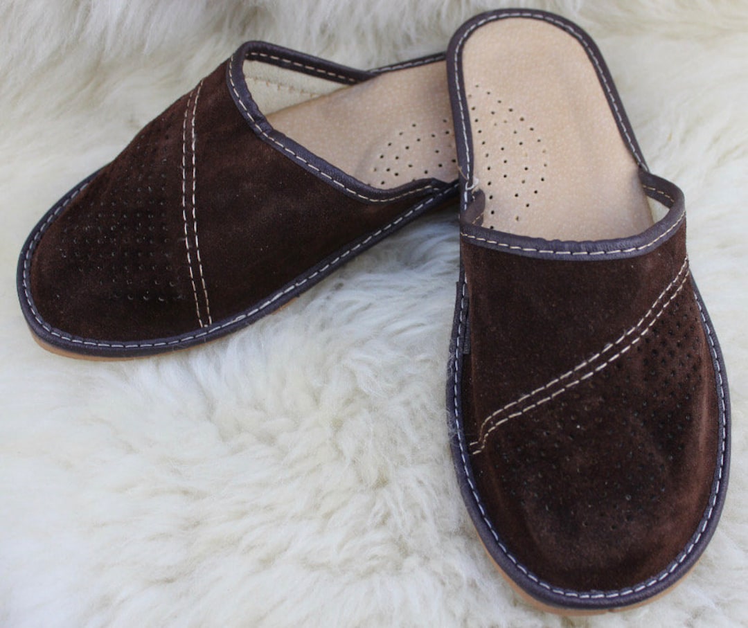 mens suede slippers