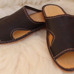 MENS eco LEATHER handmade SLIPPERS very comfortable high quality