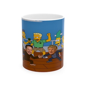 Banana Republican - Elon vs Trump Hilarious Cartoon Ceramic Mug, Fun Coffee Cup for Gift, Humorous Drinkware, Funny Character Collection