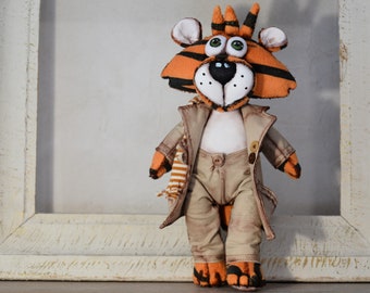 Mister Tiger  OOAK - art doll, handmade doll, interior doll