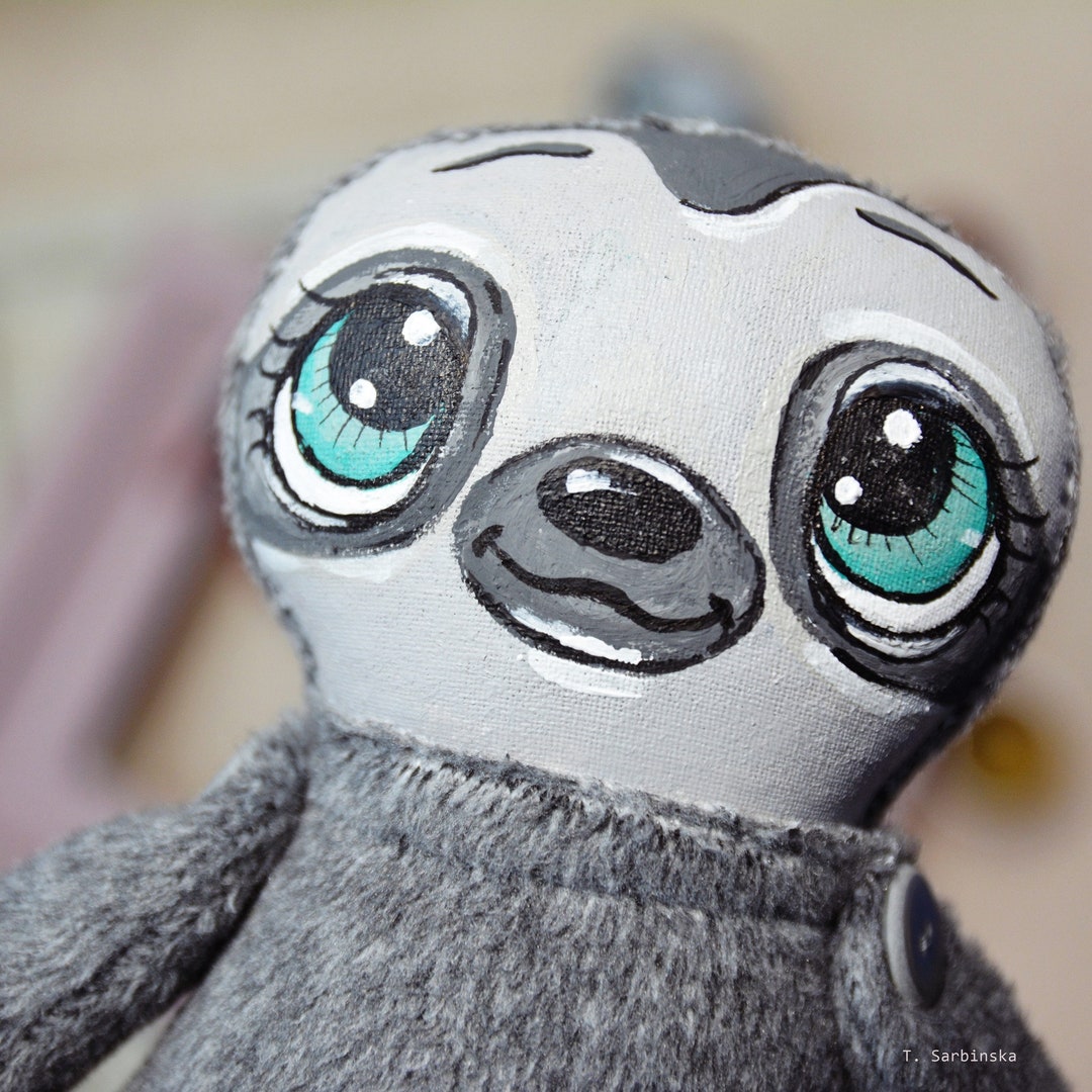 Sloth Plush Doll, Cloth Art Doll 23 Cm - Etsy