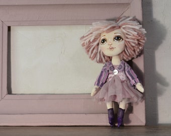 OOAK Handmade Art Doll: Collectible Textile Sculpture, Home Decor 24 cm