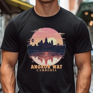 Cambodia Temple T-Shirt, Angkor Wat Souvenir Tee, Siem Reap Travel Shirt, Khmer Culture Top, Phnom Penh, Southeast Asia,