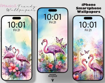 iPhone Wallpaper, FLAMINGO wallpapers, iPhone Accessories, Smartphone Background, Phone wallpapers, Screensaver, Flamingo, pink, florals