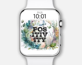 Tarcza zegarka Apple Watch, tapety smartwatcha, tło zegarka boho botaniczne, tło zegarka Samsung Galaxy Watch, tarcza zegarka, cytat motywacyjny