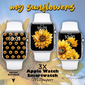 Quadrante Apple Watch, sfondi per smartwatch, quadrante girasole, quadrante floreale, sfondo per orologio con fiori gialli, accessorio per orologio, digitale