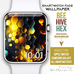 Quadrante dell'orologio, sfondo dell'orologio, sfondo dell'orologio Yellow Bee Hive, quadrante dell'orologio Honey Bee Hive, sfondo dello smartwatch, nido d'ape, esagono, primavera
