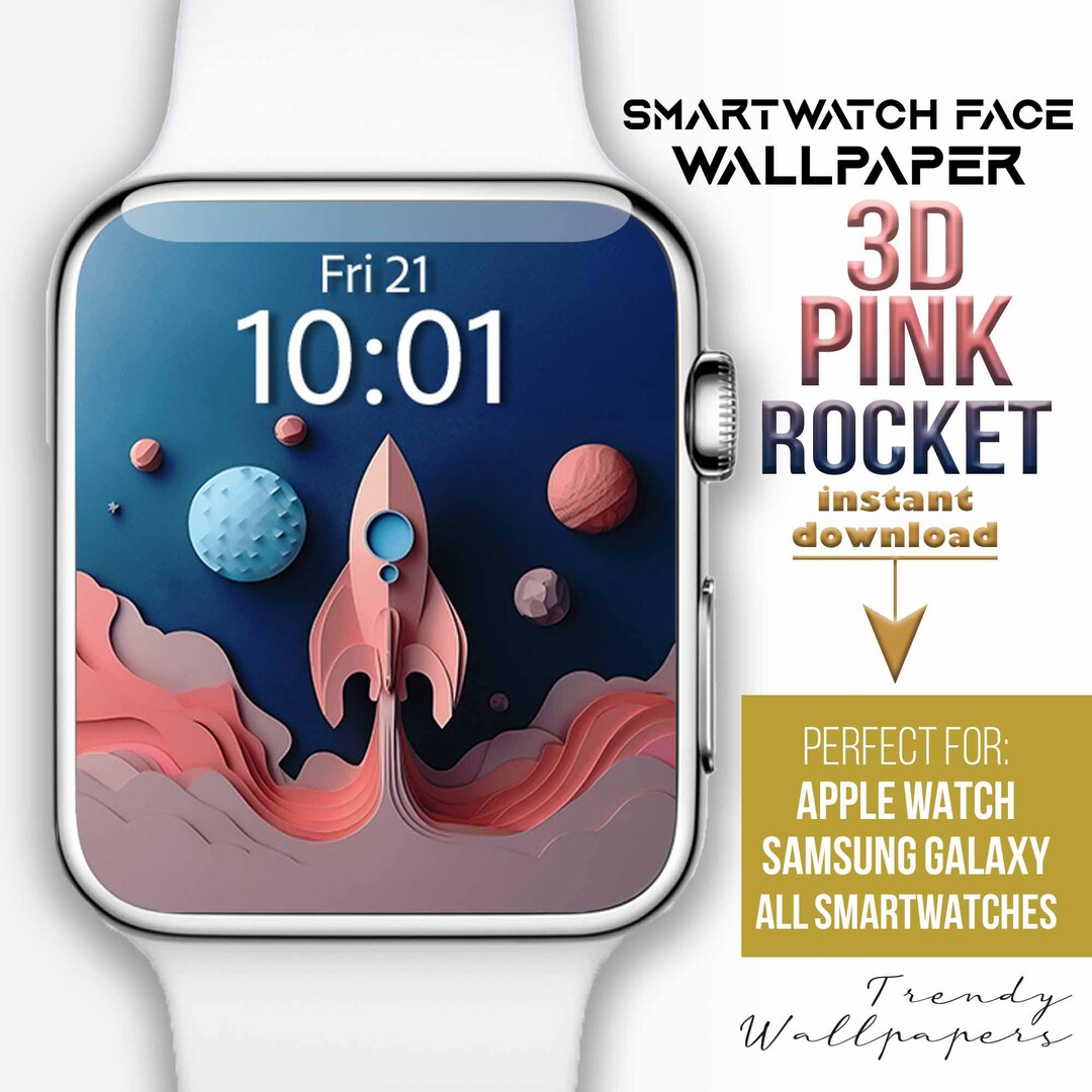 Apple Watch Face, 3D Space ROCKET Watch Wallpaper, Rocket