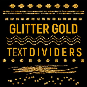 31 dekorative Gold Glitzer Clip Art Elemente für Grußkarten, Text Teiler, Hochzeit Elemente png, Gold Glitzer Clip Art Elemente für Grußkarten