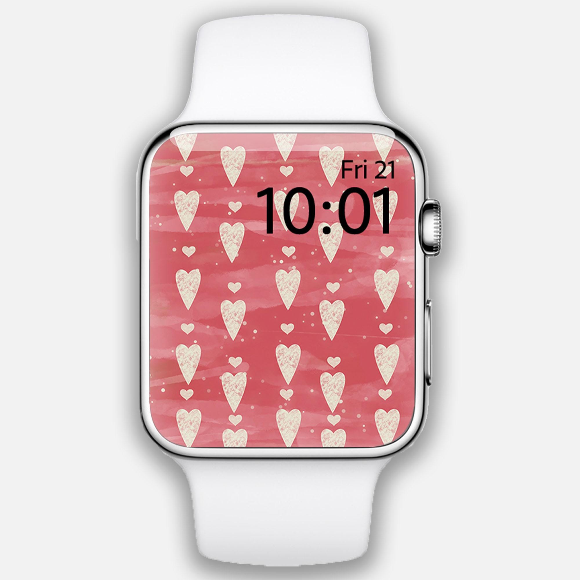 Apple Watch の文字盤、ピーチ ピンク パステル ウォッチの壁紙 