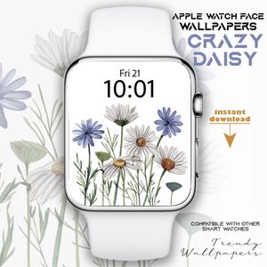 Quadrante Apple Watch, sfondi smartwatch, sfondo Botanical Watch, quadrante Samsung Galaxy Watch, quadrante Daisy Watch, dipinto minimalista floreale