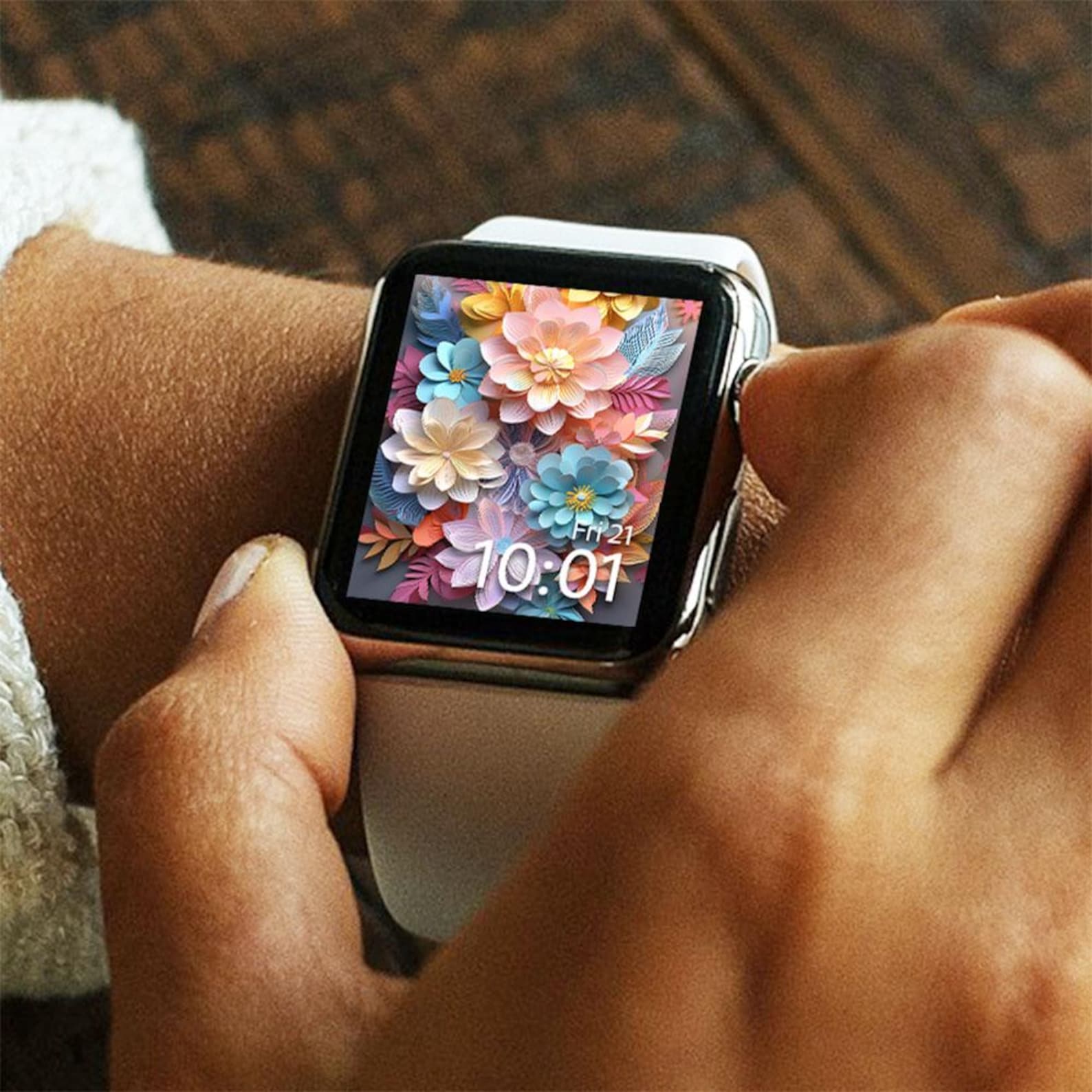 Watchfaces Spring Apple Watch Face, 3D Floral Watch Wallpaper, Pastel Flower Smartwatch ...