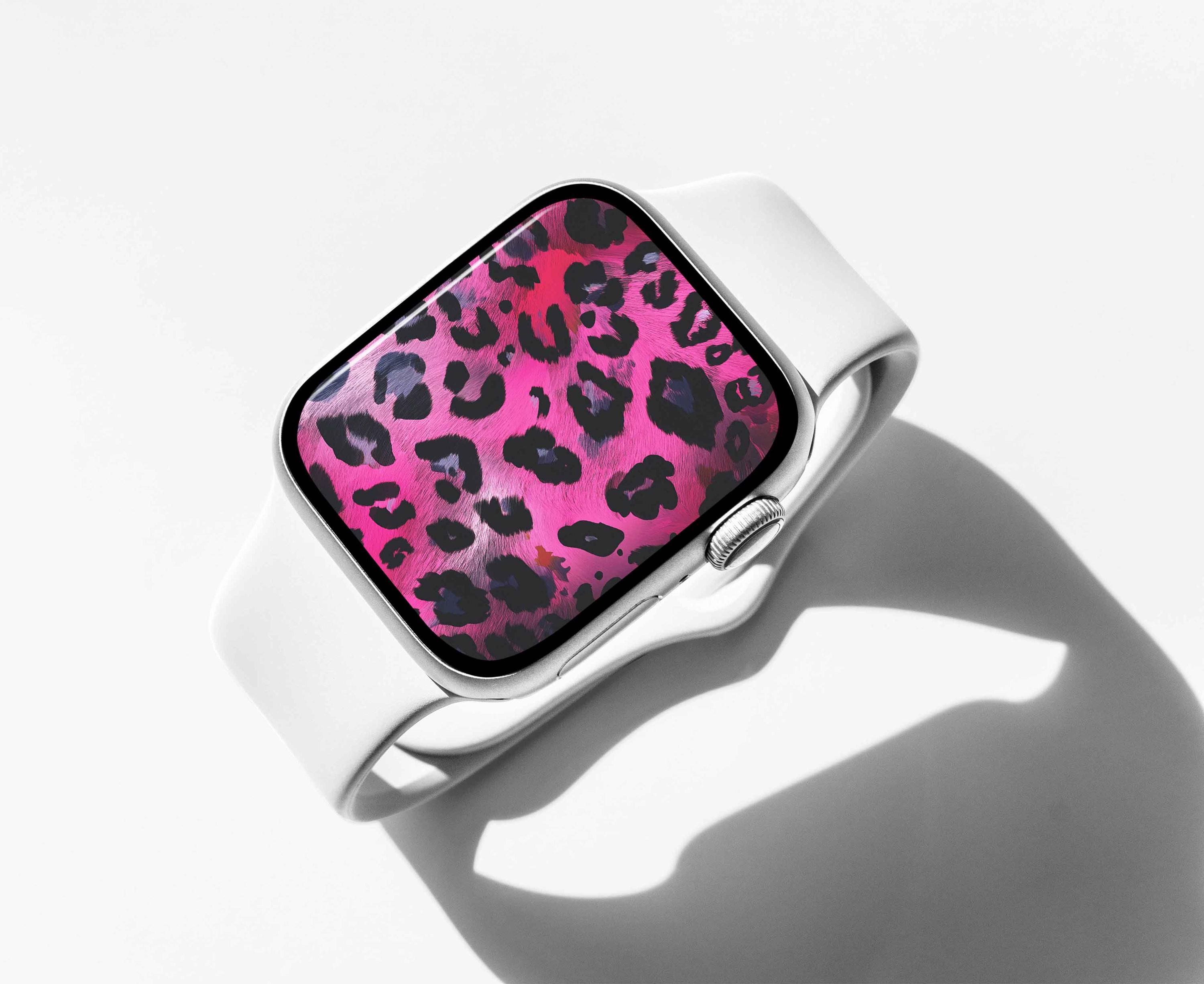 Apple Watch Face, Pink Leopard Print Smartwatch Wallpaper  display picture 1