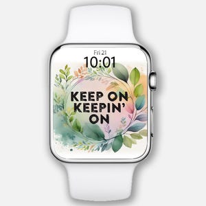 Quadrante Apple Watch, sfondi smartwatch, sfondo botanico Boho Green per orologio, design Samsung Galaxy Watch, quadrante, citazione motivazionale