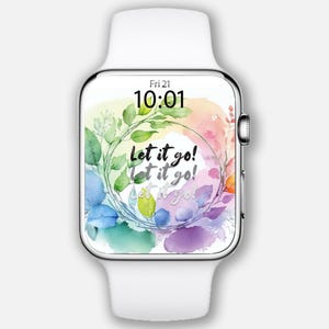 Quadrante Apple Watch, sfondi smartwatch, sfondo orologio botanico arcobaleno Boho, design Samsung Galaxy Watch, quadrante orologio, citazione motivazionale