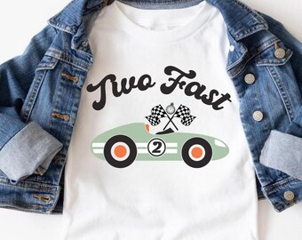 Two Fast Birthday Shirt, Race Car 2nd Birthday Shirt, Two Fast Family Matching Shirts, Race Car Party Outfit, Second Birthday Boy Tee