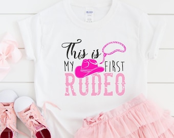 Pink Cowboy Birthday Shirt, My First Rodeo Girl Birthday Shirt, Cowgirl Birthday Shirt, Pink My First Rodeo Farm First Birthday Shirt
