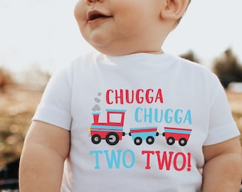 Train Matching Family Birthday Shirts, Chugga Chugga Two Two Birthday Shirt, Choo Choo I'm 2 Birthday, 2nd Birthday Tee Matching Family Tees