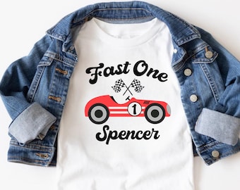 Personalized Fast One Matching Family Birthday Shirt, 1st Birthday Shirt, Race Car Birthday, Personalized Fast One Pit Crew