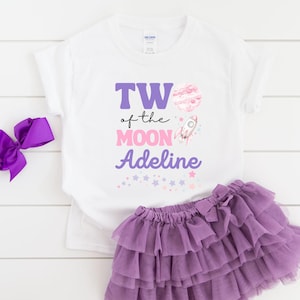 Two The Moon 2nd Birthday Matching Family Shirts, Outer Space Second Birthday Shirt, Rocket Birthday Outfit, Mommy and Me T-shirts birthday