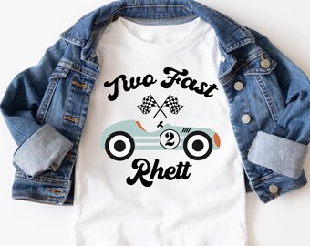 ODOLDI Fast One Birthday Boy Race Car Driver Jumpsuit - 1st & 2nd Birthday Cake Smash Photo Shoot Outfit, Blue And White, 9-12 Months