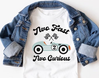 Two Fast Two Curious Birthday Shirt, Race Car Birthday Shirt, 2nd Birthday Shirt, Two Fast Two Curious Matching Family Birthday Shirts