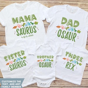 Dinosaur 1st Birthday Matching Family Shirts, 1st Birthday Shirt, One-O-Saurus Shirt, Dinosaur Birthday Tee, Birthday Boy Outfit, Dino Shirt